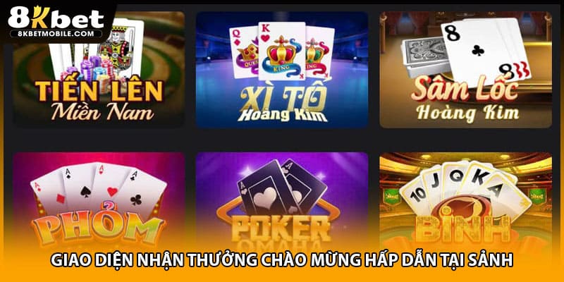 Giao diện nhận thưởng chào mừng hấp dẫn tại sảnh